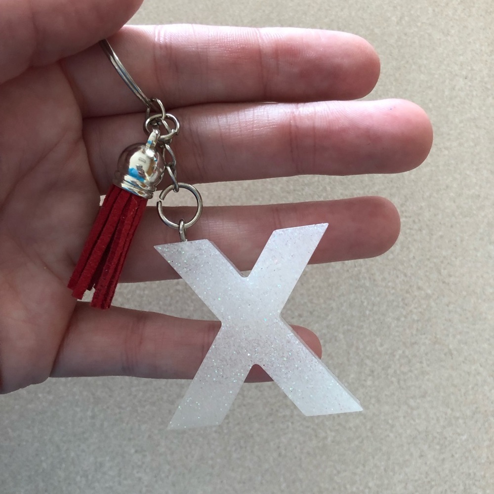 Handmade Letter "X" Keychain - Picture 2 of 6